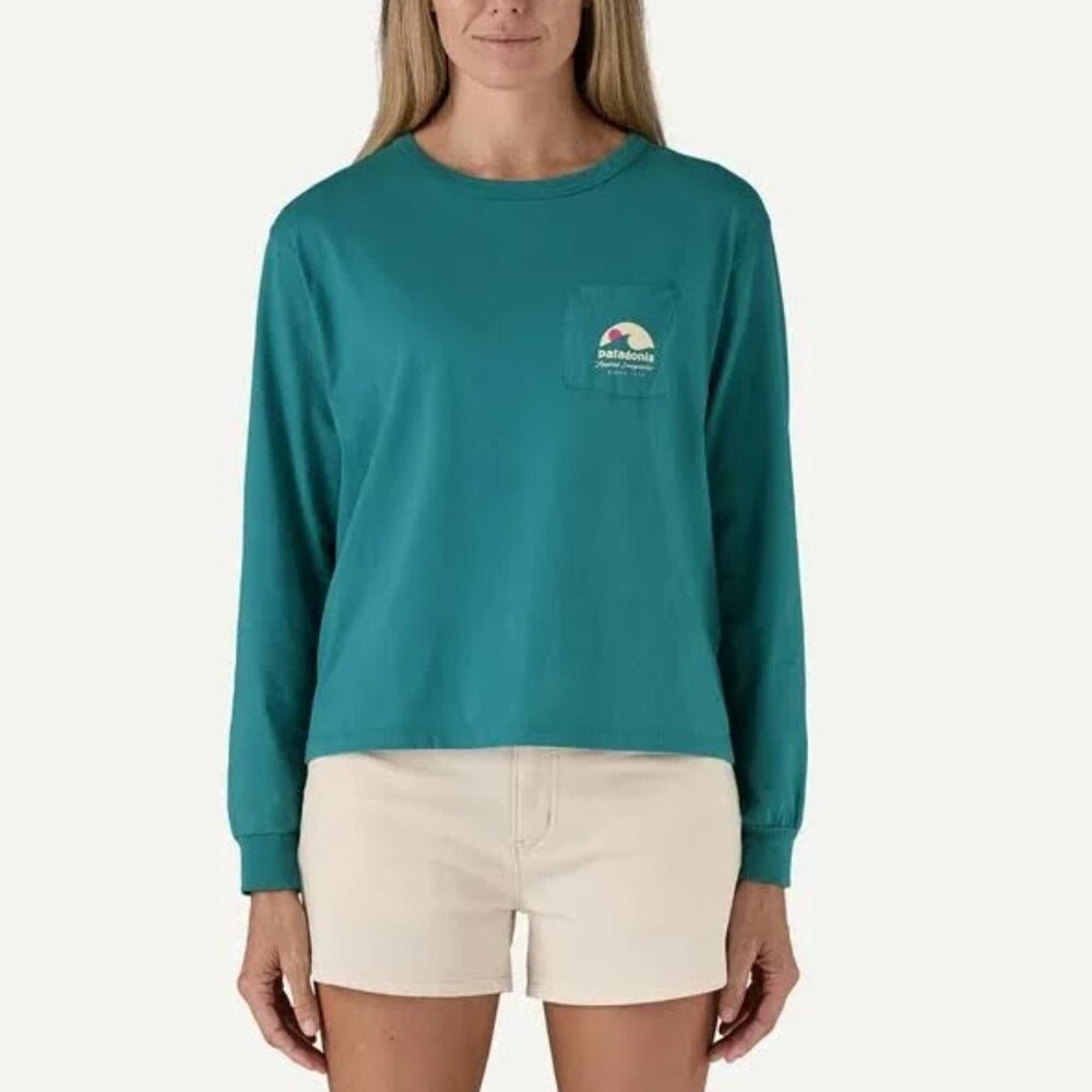 Patagonia Women’s Imagination easy cut pocket shirt wetland blue Size M & L NWT - Picture 3 of 16